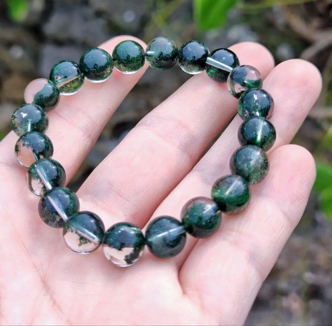 ◆虹◆グリーンガーデンクォーツ 庭園水晶 10ミリ K00680 ブレスレット