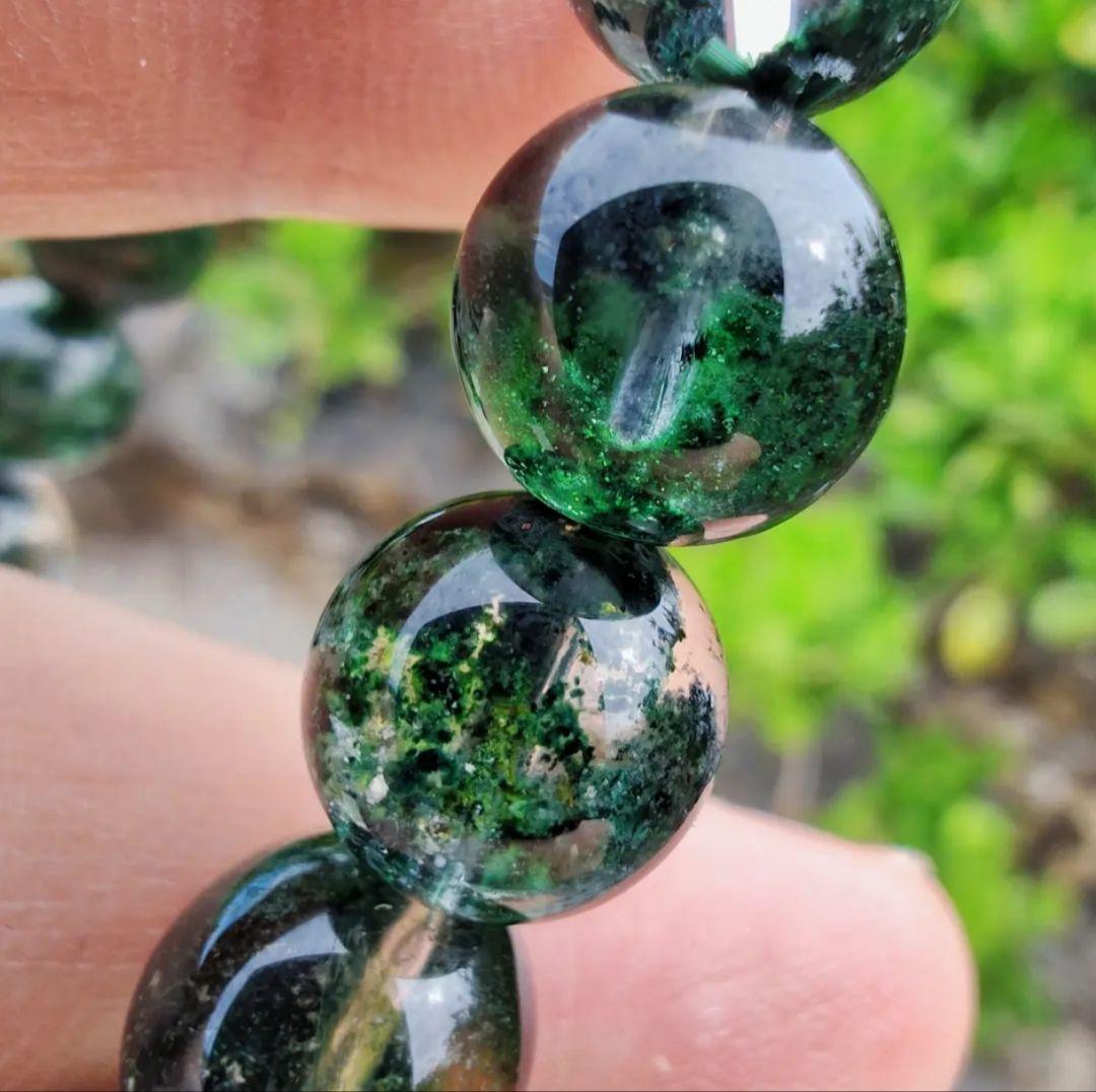 ◆虹◆グリーンガーデンクォーツ 庭園水晶 10ミリ K00680 ブレスレット