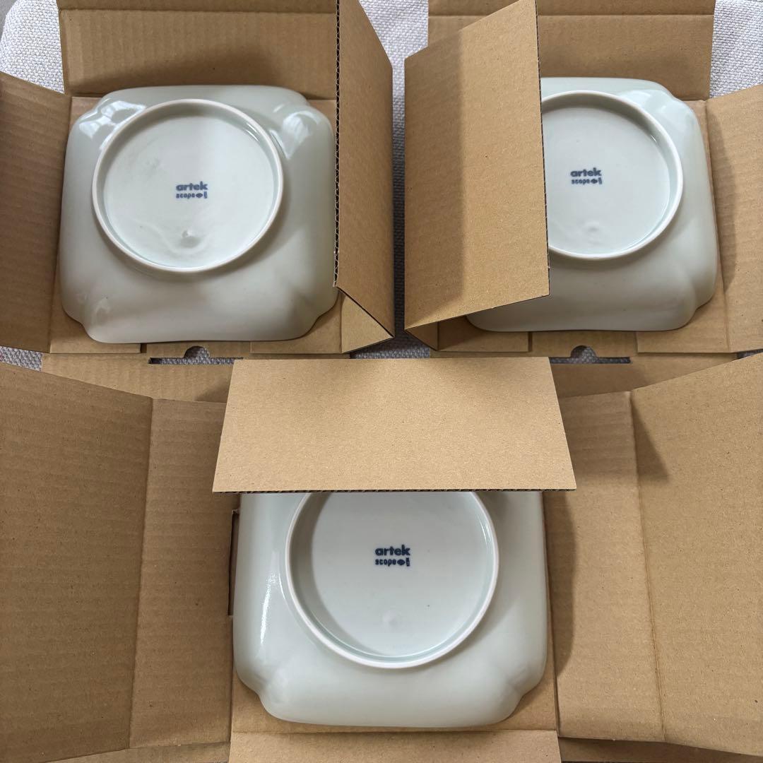 【3枚セット】scope artek 木瓜角皿 Lehti 正角 02