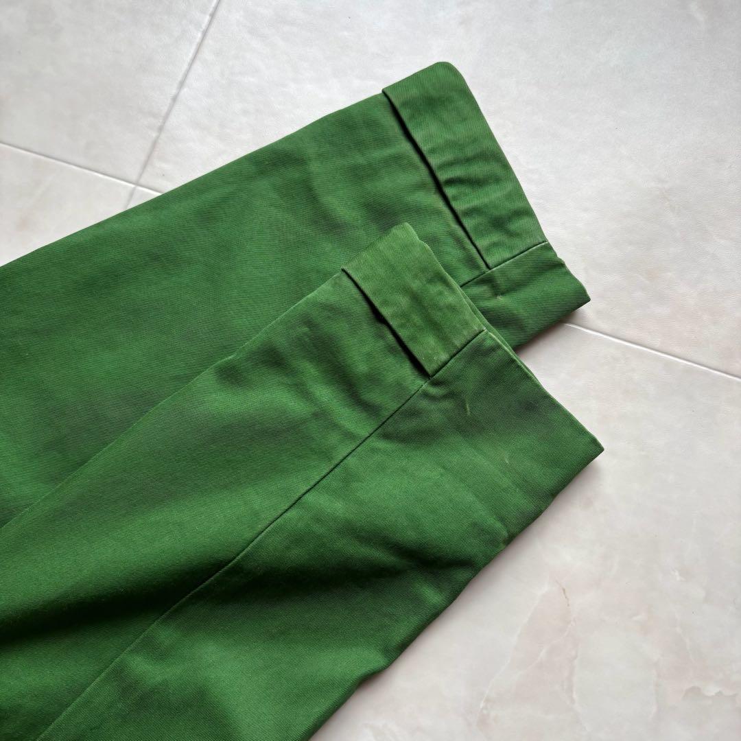 パラスパレス 綿ステンカラー比翼ロングコート 緑 3 花柄裏地 日本製