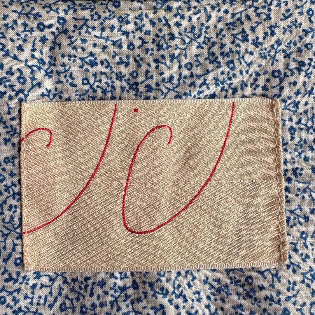 パラスパレス 綿ステンカラー比翼ロングコート 緑 3 花柄裏地 日本製