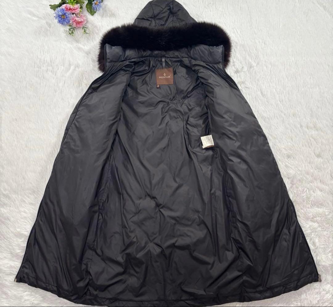 モンクレール ダウンコート メラニー キルティング リアルファー　黒　ブラック