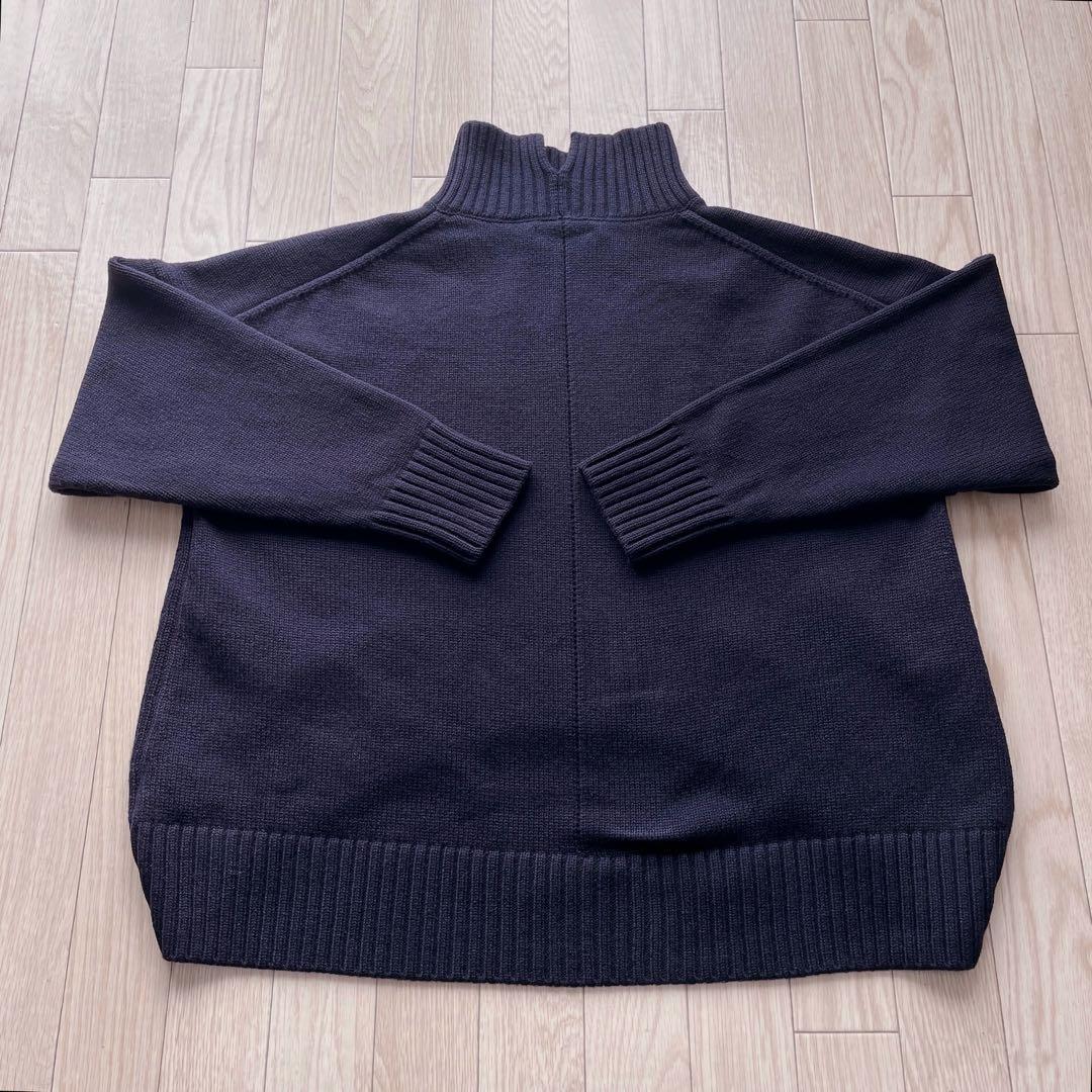 【ネイビー】CINOH オーバーサイズハイネックニット 38 チノ ウール100