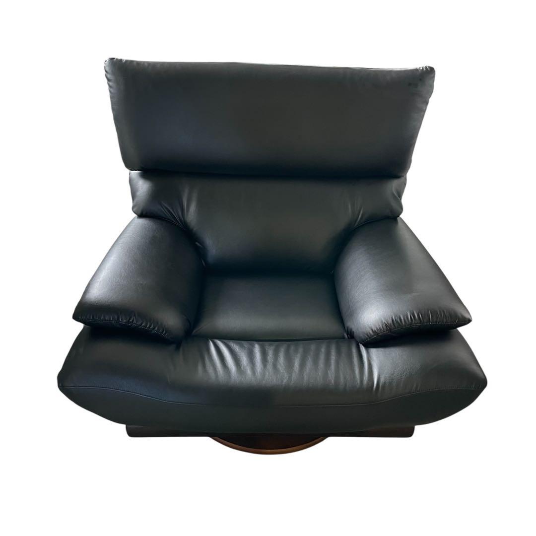 EAST WOOD イーストウッド 1人掛けソファ 回転チェア ブラック 黒