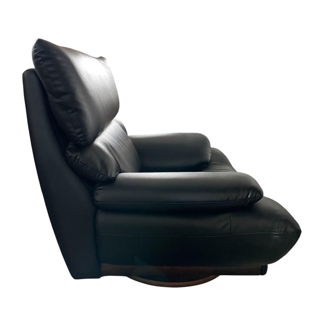 EAST WOOD イーストウッド 1人掛けソファ 回転チェア ブラック 黒