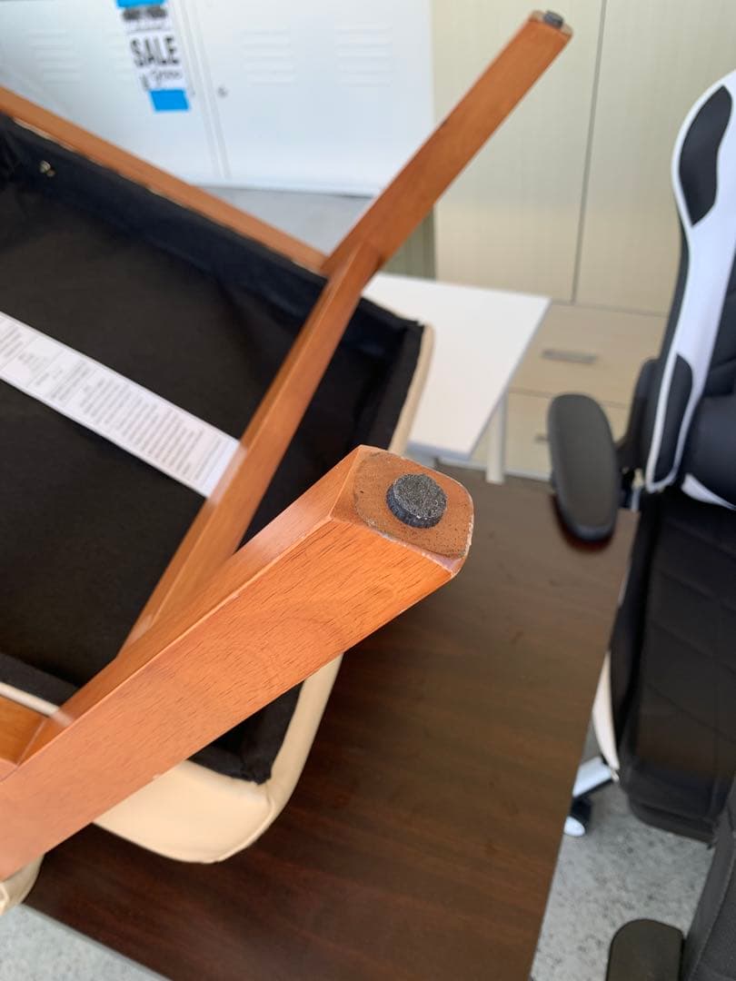 一人掛けソファ　アームチェア　ベージュ　ファブリックチェア 椅子(滋賀県内のみ)