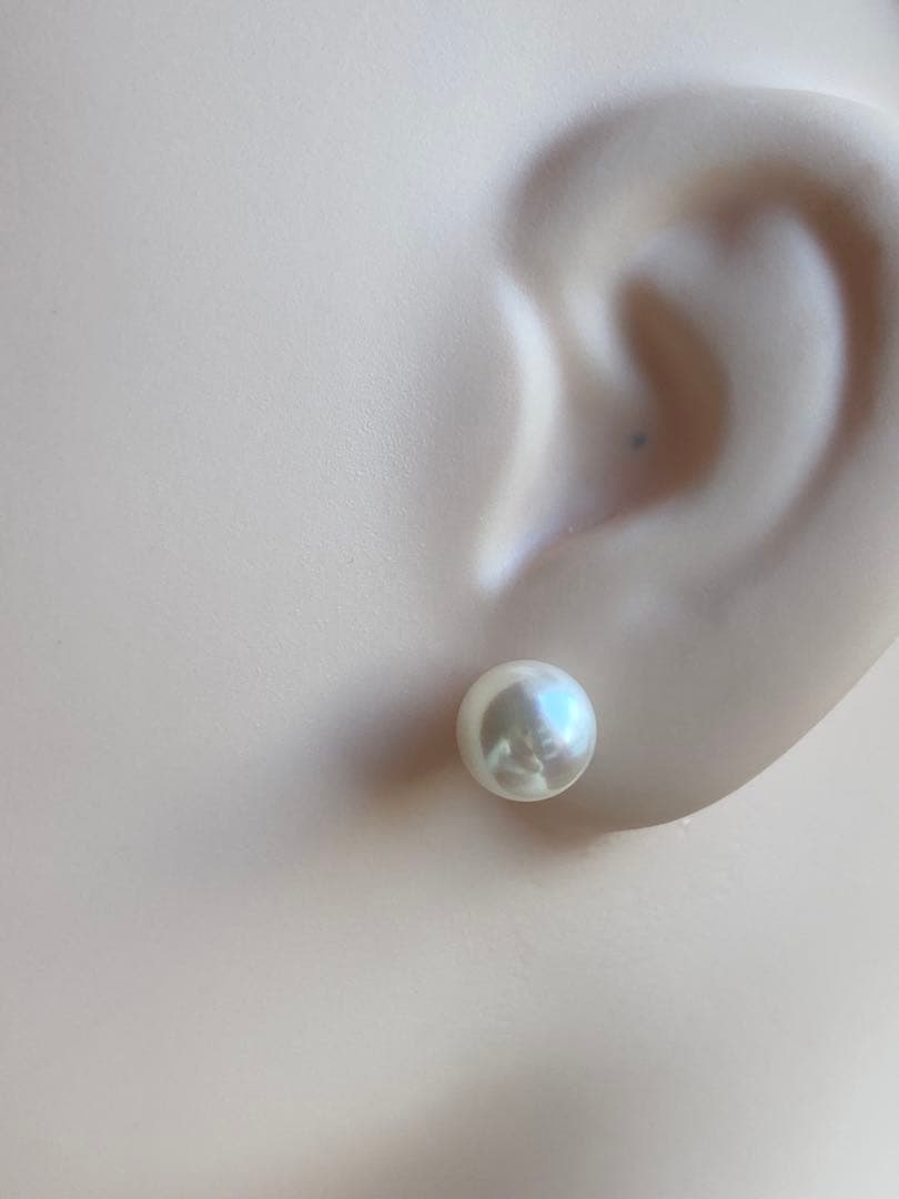 1943 美品❣️天女級のテリ❣️pt900❣️あこや真珠8mm ピアス　Aly手作