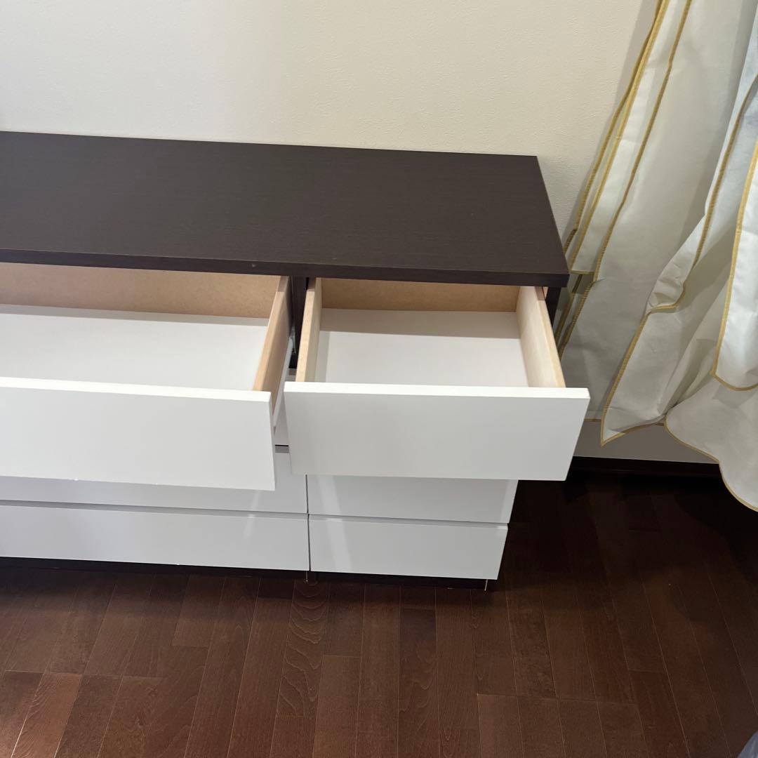 木製4段チェスト（ブラウン、ホワイト）