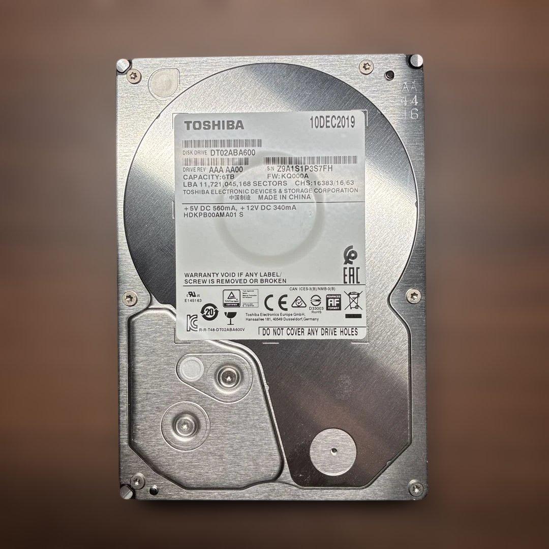 6TB HDD 東芝 TOSHIBA DT02ABA600（８３時間）