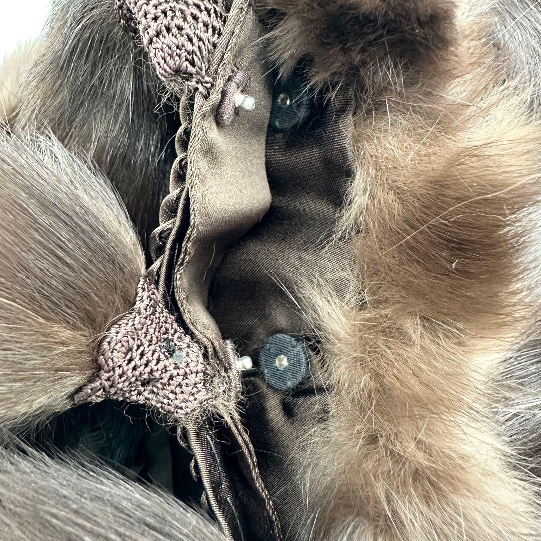 新品タグ付 SOBOL RUSSIAN SABLE ショール フリンジ付き