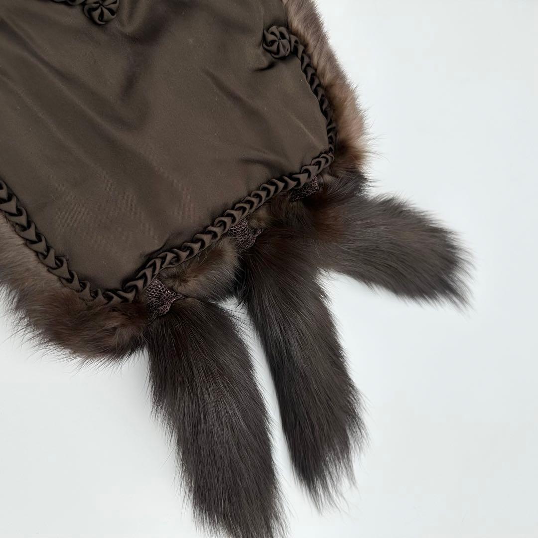 新品タグ付 SOBOL RUSSIAN SABLE ショール フリンジ付き