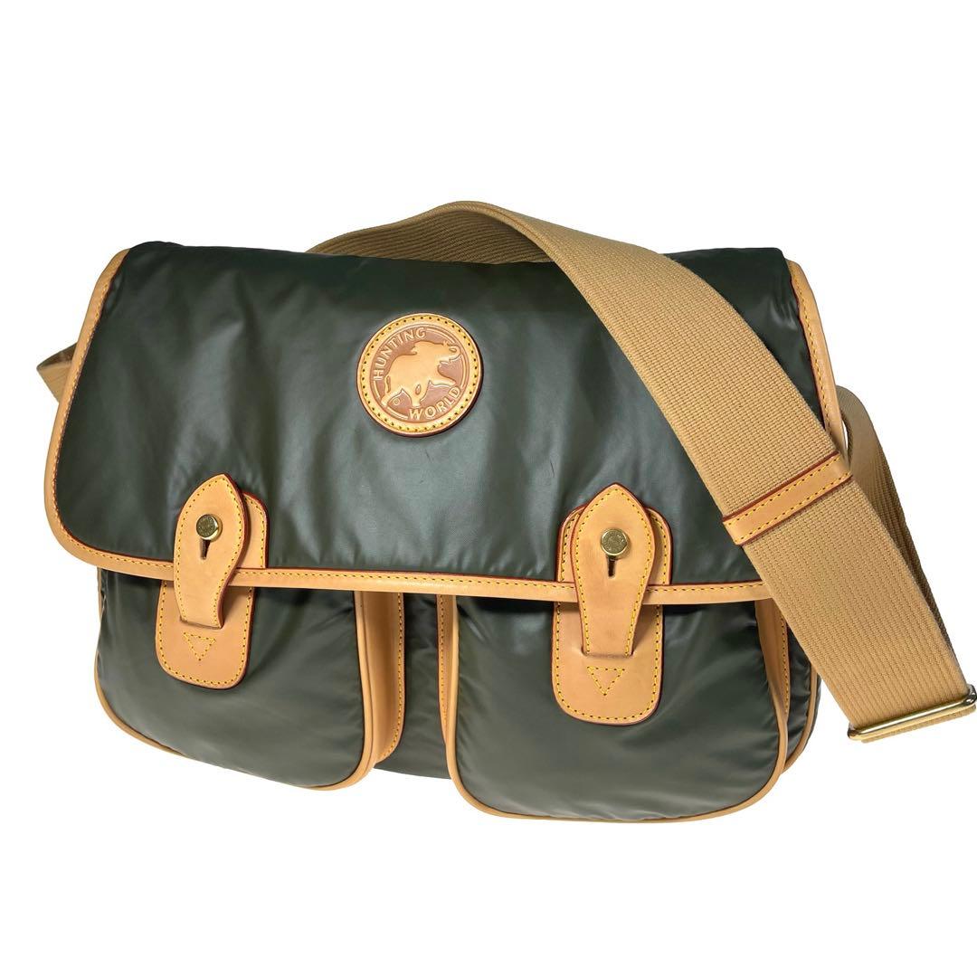 美品 HUNTING WORLD ショルダーバッグ バチュークロス a723