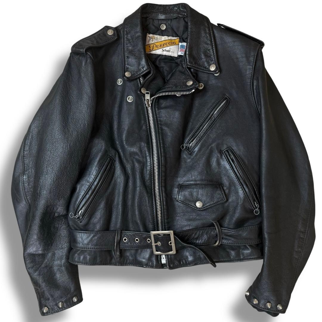 米国製 40 schott ダブルライダース スタッズカスタム バイカータグ