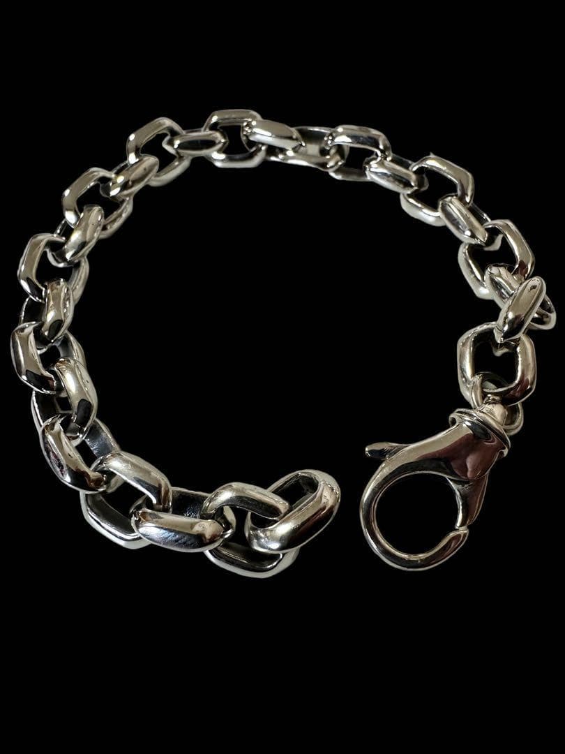 新品 シルバー925 小豆チェーン ロール　甲丸　ブレスレット バングル セット