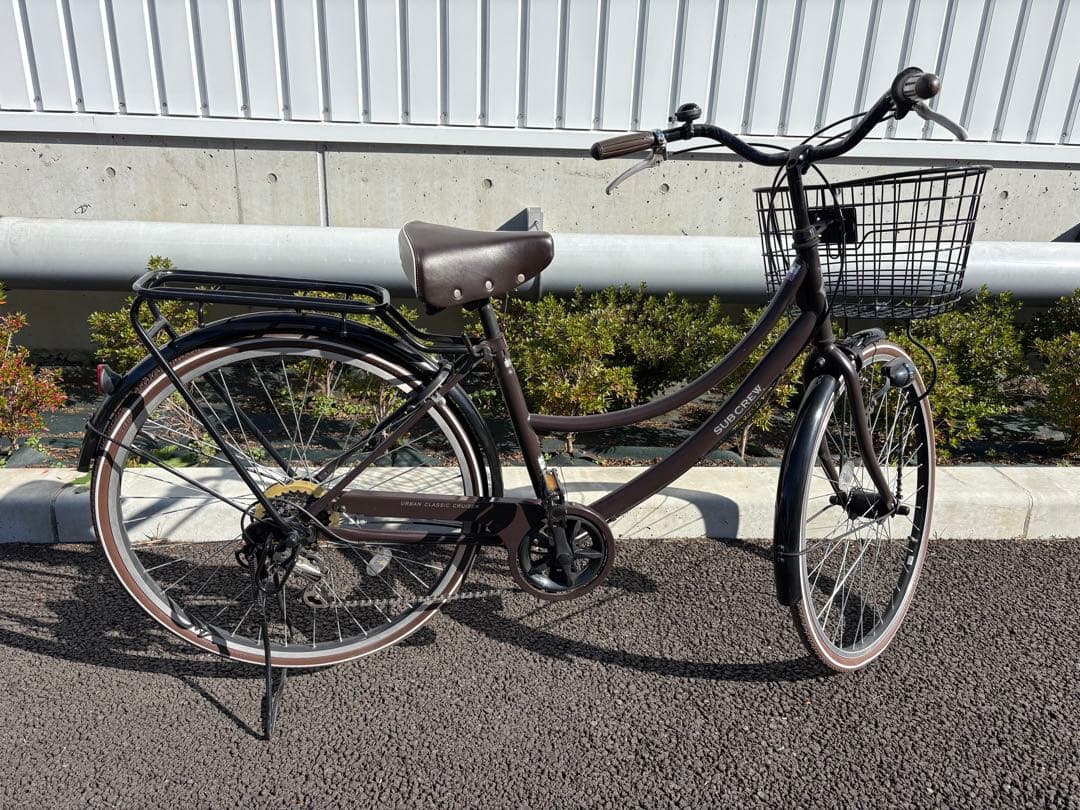 神奈川引取限定　シティサイクル SUBCREW ギア付き　カゴ/キャリア付