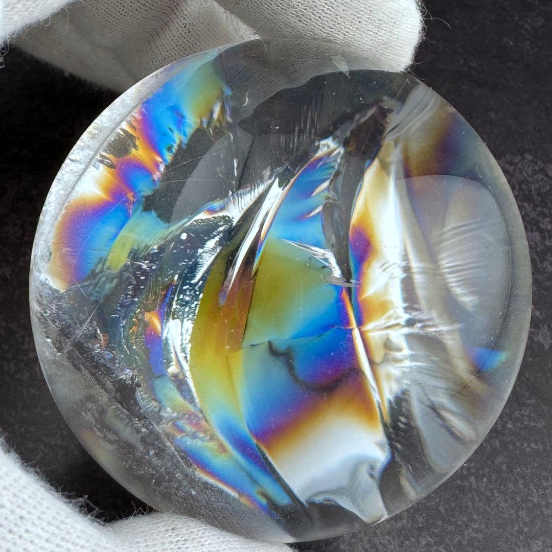 M-27虹入り水晶丸玉　水晶スフィア　天然石　クリスタル　アイリスクォーツ