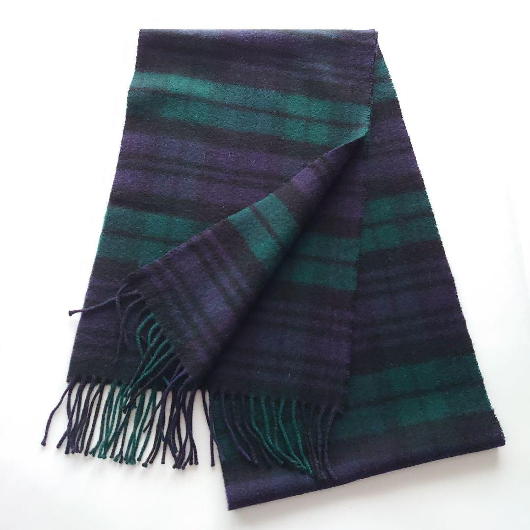 ●Johostons of Elgin カシミヤマフラー ブラックウォッチ