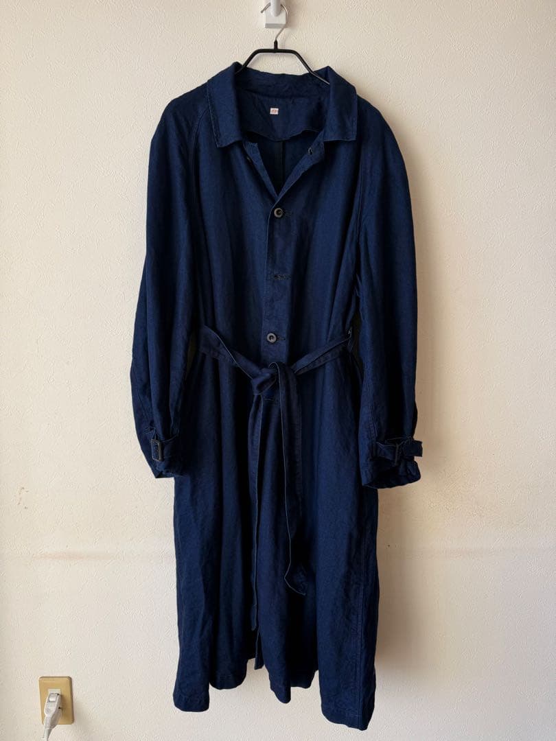 OUTIL / ウティMANTEAU UZES インディゴリネン　サイズ1