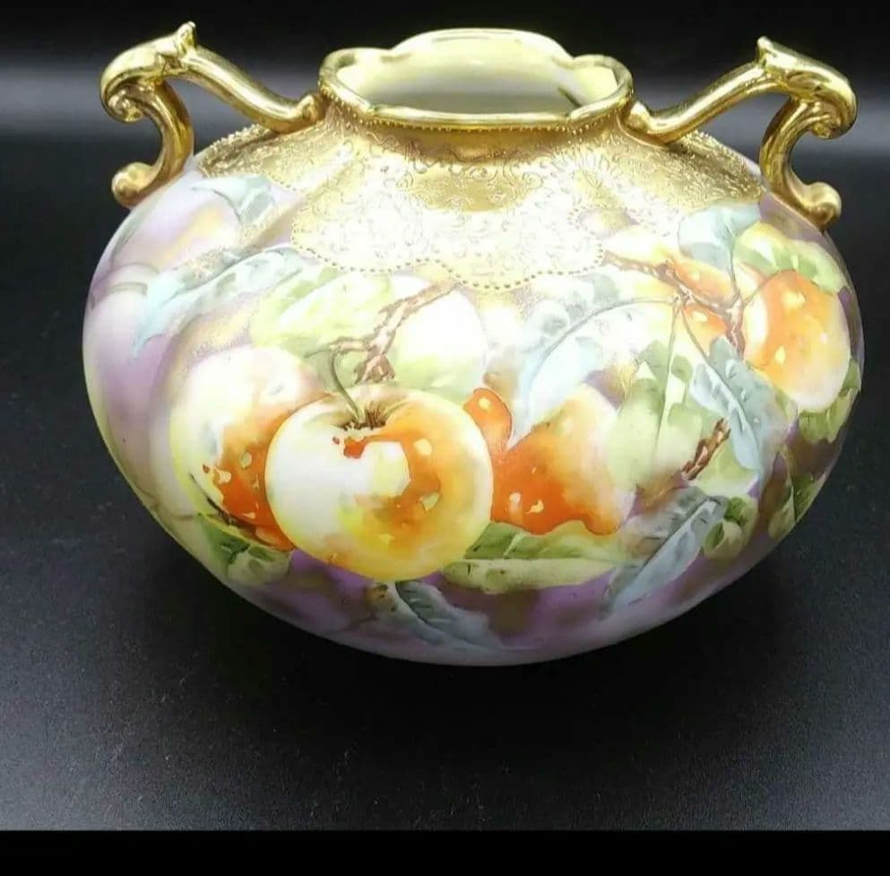 新春~1/31特価アンティーク オールドノリタケ メイプルリーフ花瓶