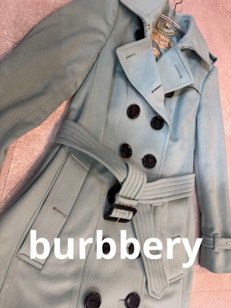 BURBERRY トレンチコート カシミヤ　コート　ダウン　ミントグリーン