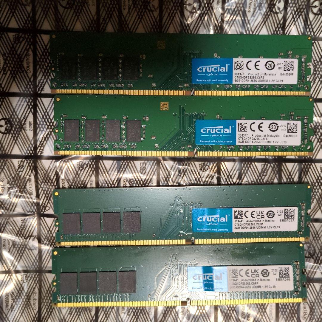 メモリ32GB Crucial DDR4-2666