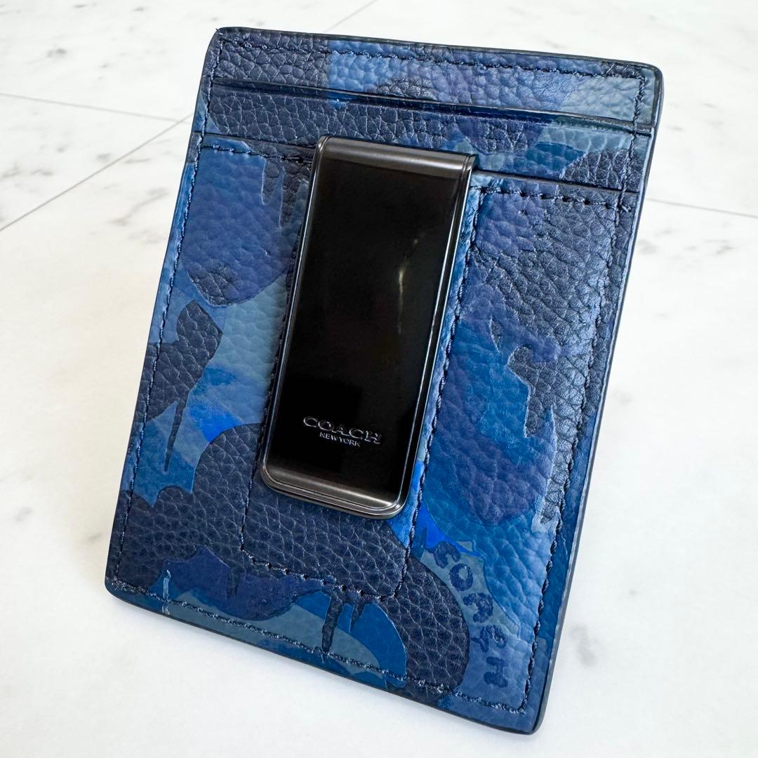 【限定デザイン未使用】COACH コーチ カモフラ マネークリップ カードケース