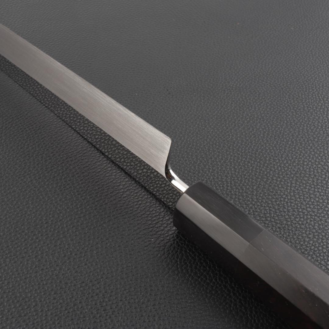 11048柳刃包丁 9寸 高光沢度鏡面仕上げ 刃は究極の切れ味 黒檀黒水牛八角柄
