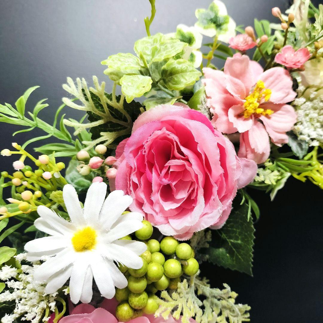 商品名【萌々】ゆきこ♥ラナンキュラスとローズのフラワーリース 春リース