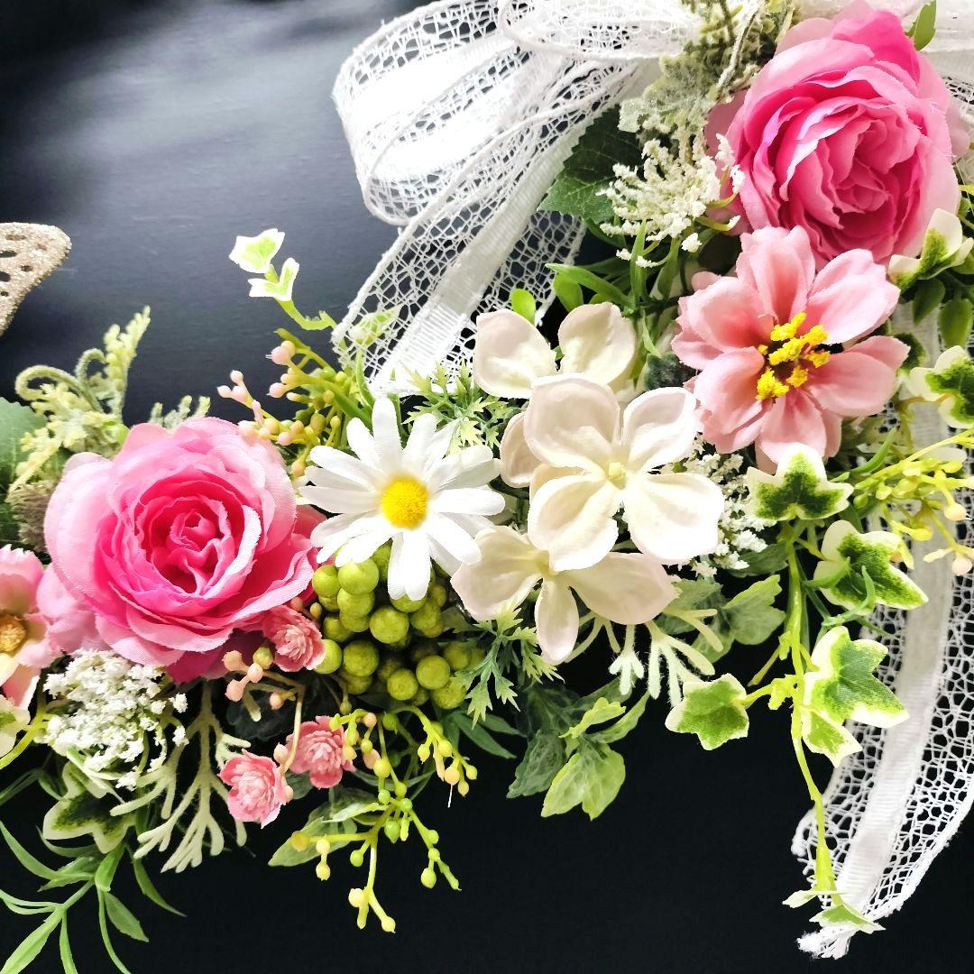 商品名【萌々】ゆきこ♥ラナンキュラスとローズのフラワーリース 春リース