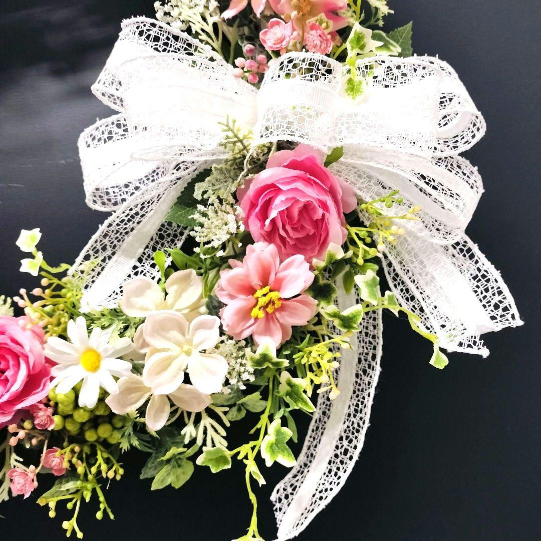 商品名【萌々】ゆきこ♥ラナンキュラスとローズのフラワーリース 春リース