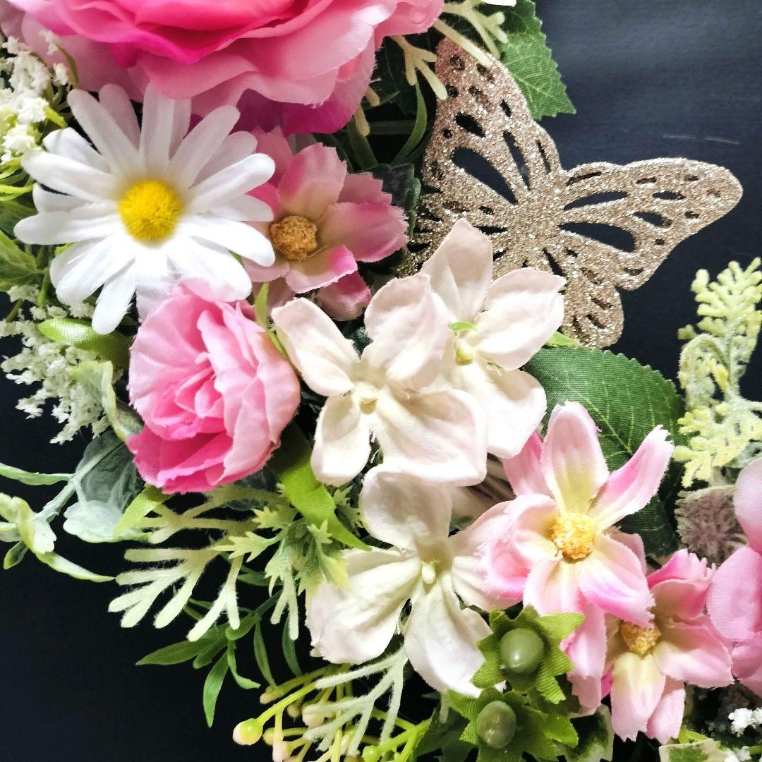 商品名【萌々】ゆきこ♥ラナンキュラスとローズのフラワーリース 春リース