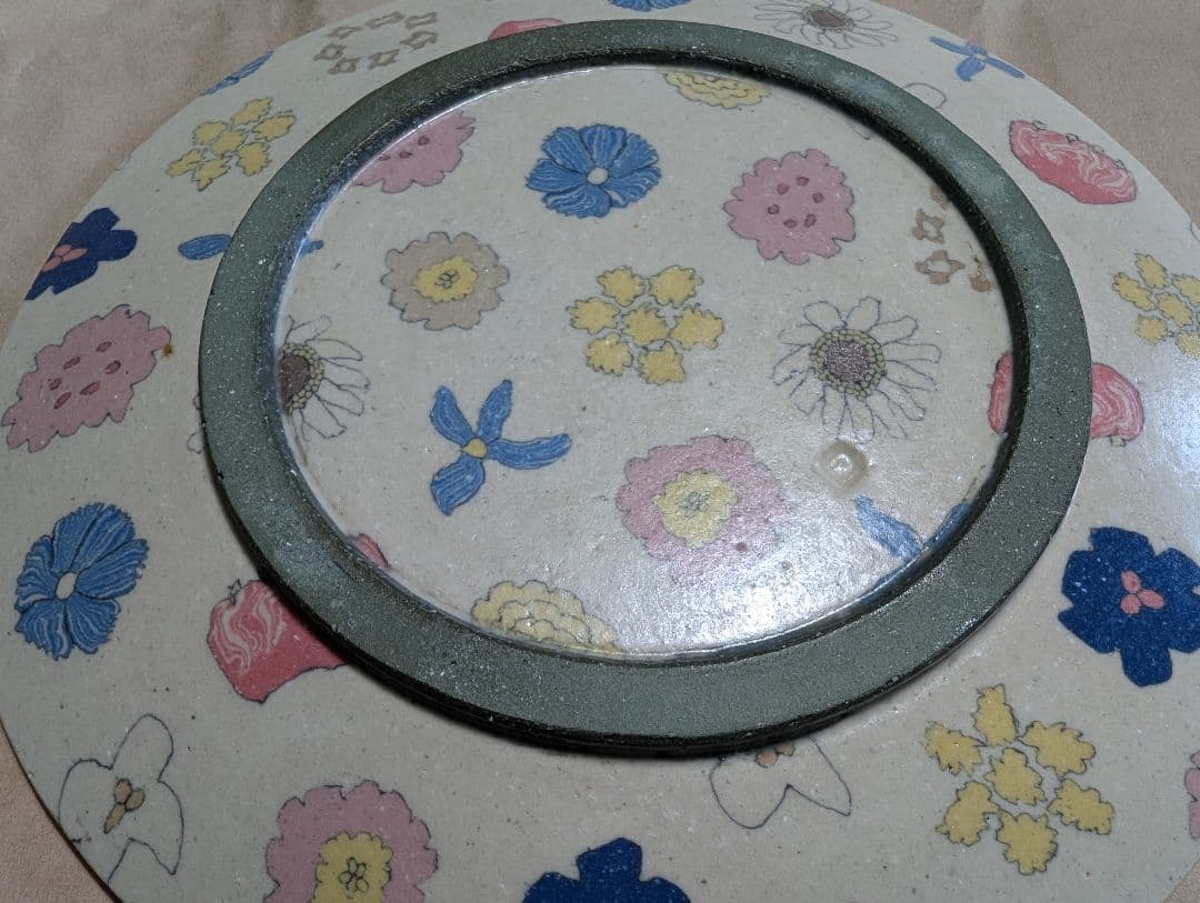 田中ちあき　練り込み　フラワーパターン7寸皿/マルチカラー