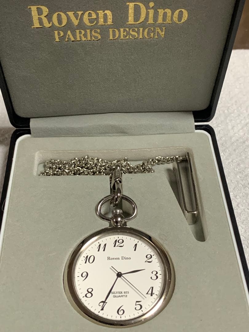 ROVEN DINO クォーツ懐中時計　本体スターリング925造幣局刻印　未使用