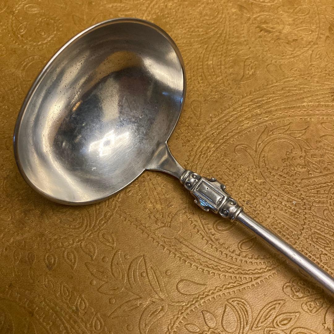 【純銀/約68.5g】ドイツ ソースレードル/19cm【マスカロン】