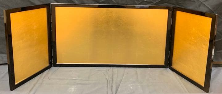 23号 金沢箔 小 3ケ口の2 屏風　金屏風　雛人形