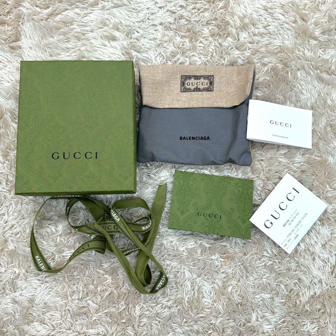 【美品】グッチ バレンシアガ 三つ折財布 コラボ ベージュ スプリーム