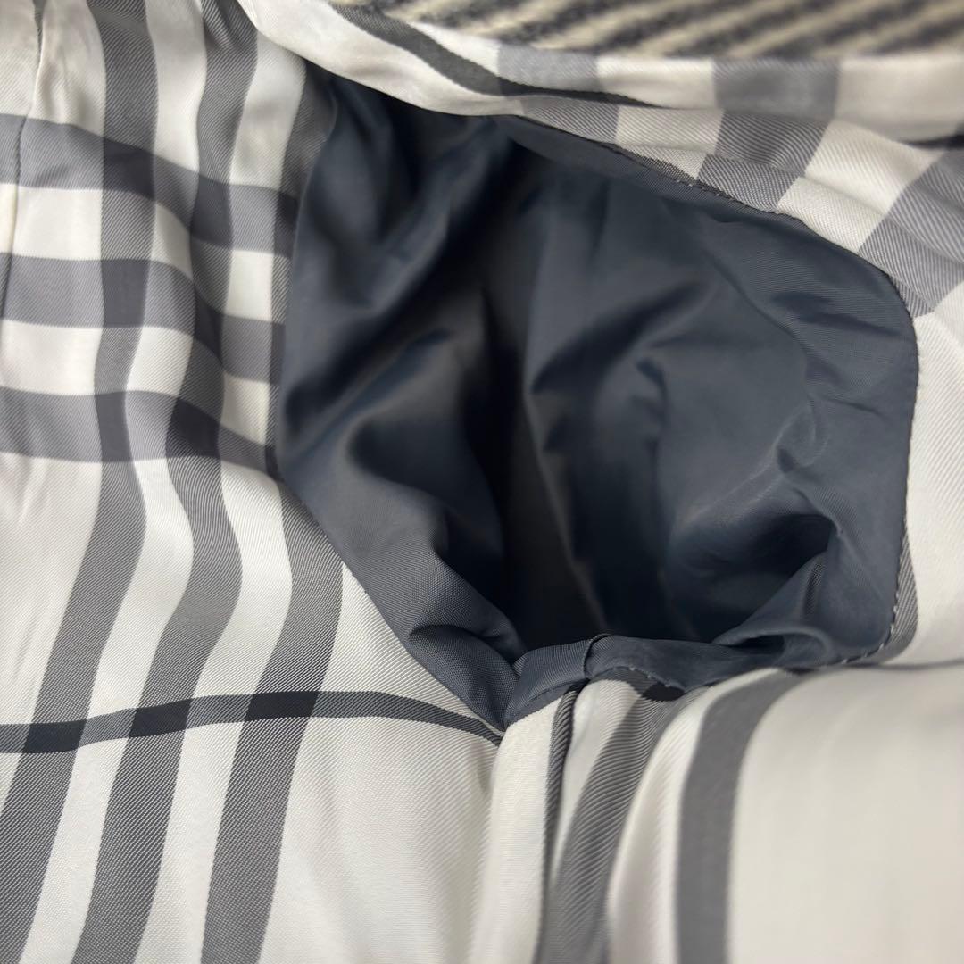 バーバリーブルーレーベル ヘリンボーン柄 トレンチコート シルバーボタン