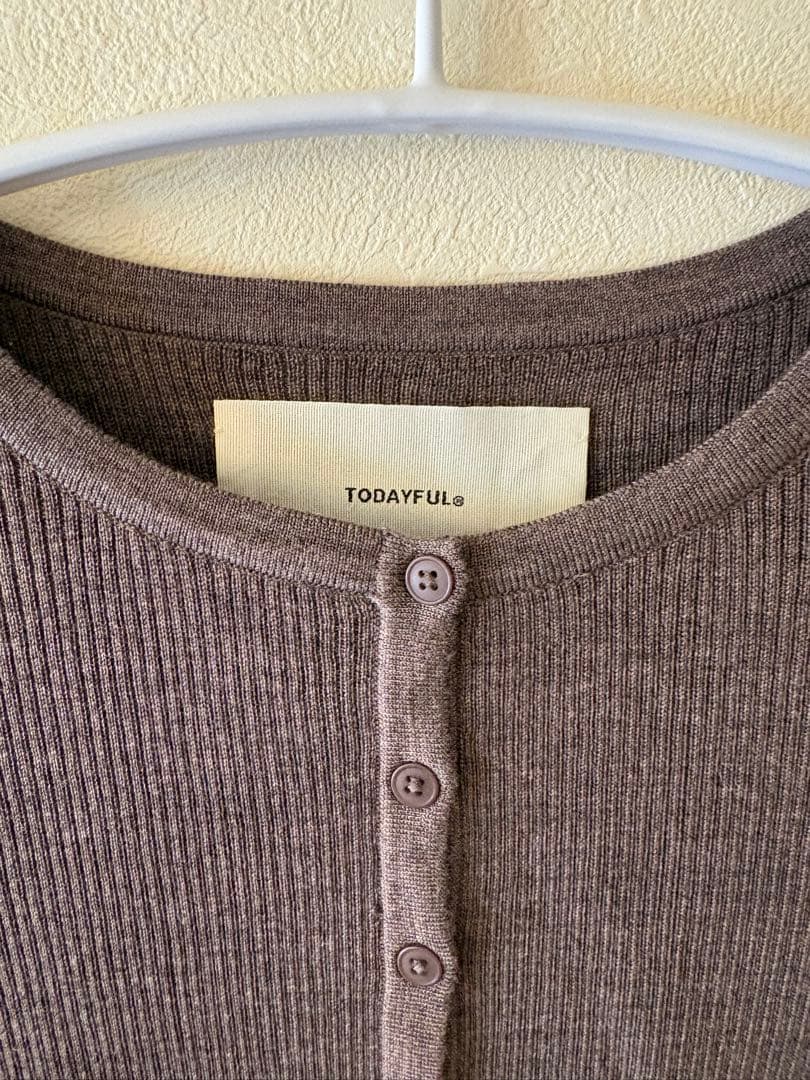 【TODAYFUL】silkwool knit cardiganモカ
