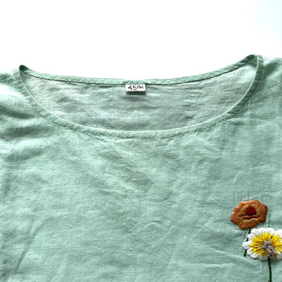 【希少美品】45R 歳時記　上巳　ブラウス　プルオーバー　刺繍　ビーズ　現行