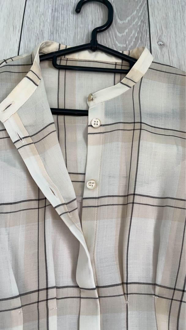 ANAYI ウールボイルパフスリーブフレアワンピース