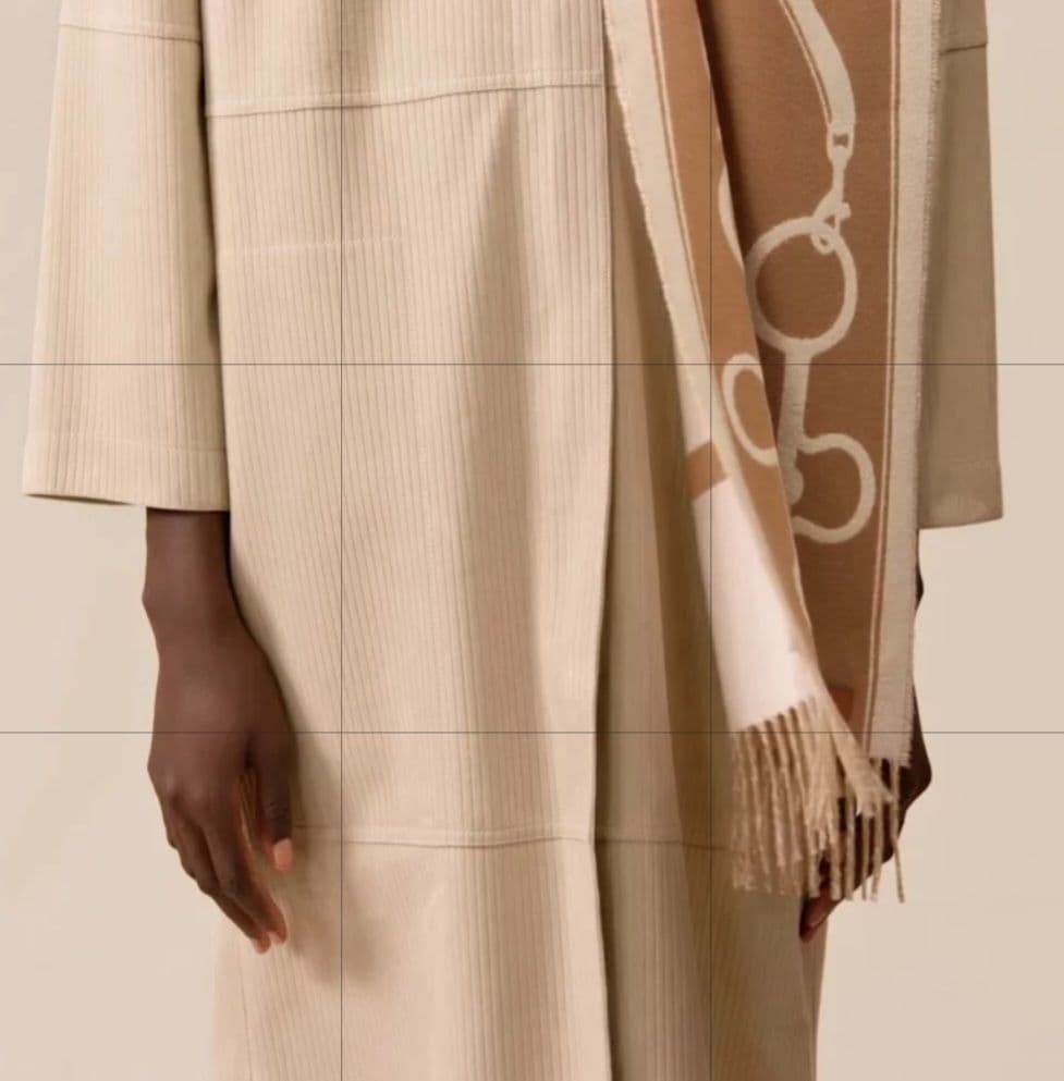 Hermes エルメス２０２５AW マフラー　モール　キャメル　未使用タグつき