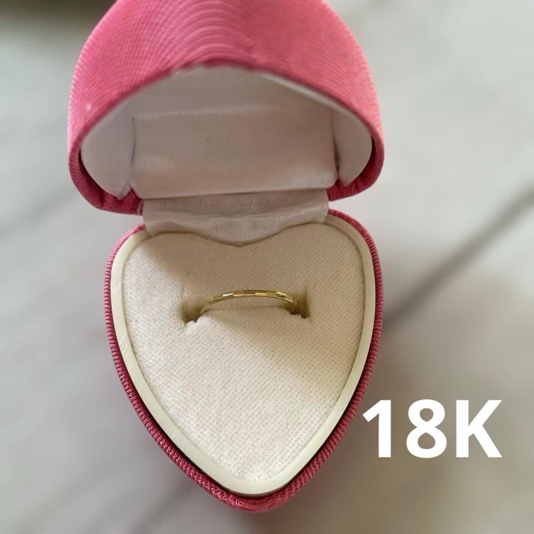 18Kシンプルピンキーリング