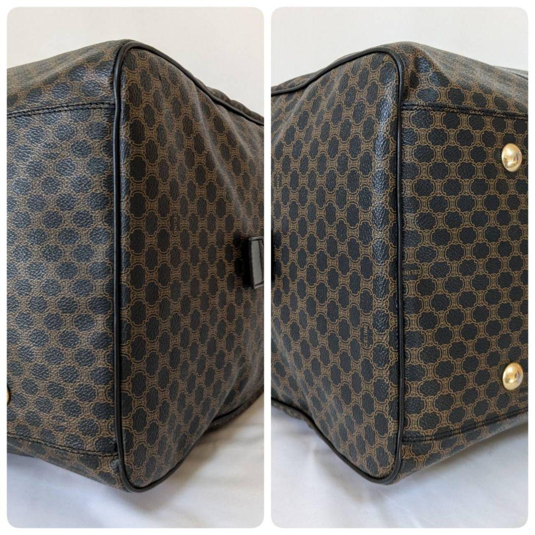 ✨極美品 CELINE 黒マカダム ボストンバッグ 鍵 2way PVC 大容量