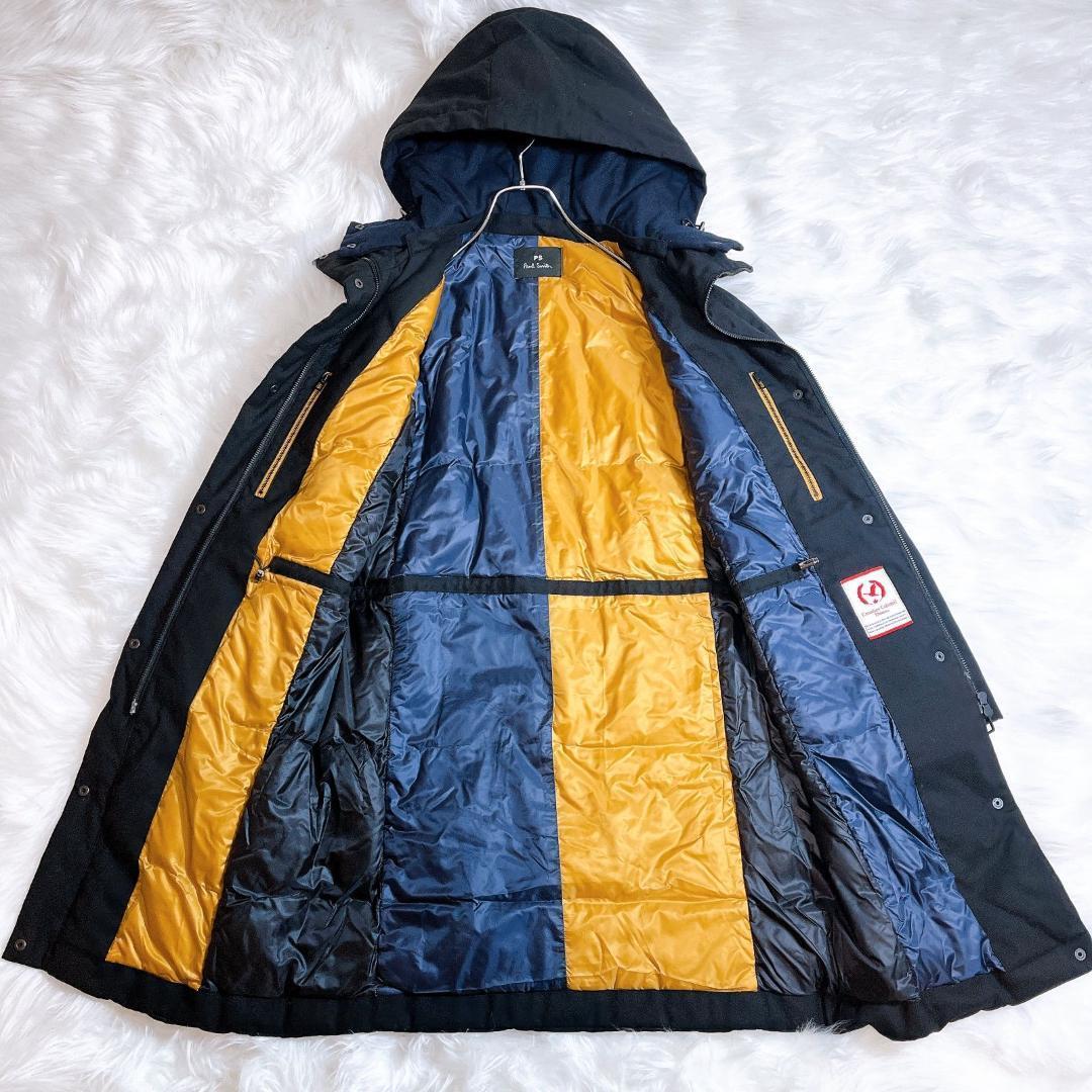 ポールスミス 近年　2way バイカラー　ロングダウン ロング丈 フード