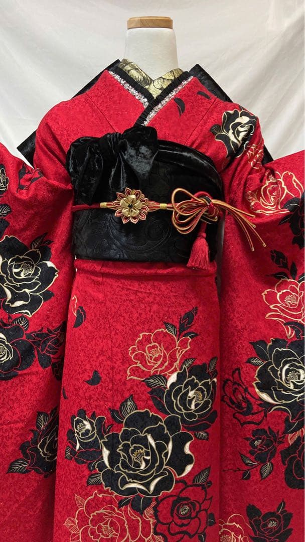 いちご品　成人式　振袖7点セット　振袖フルセット