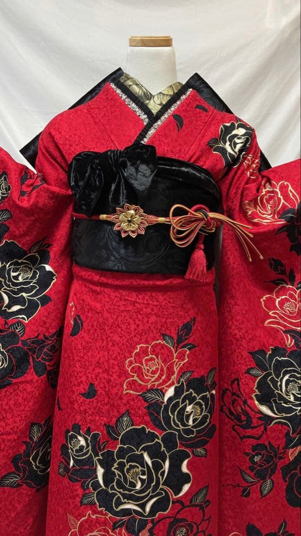 いちご品　成人式　振袖7点セット　振袖フルセット