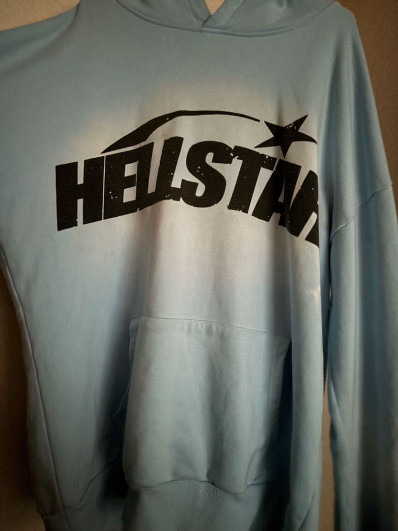 HELLSTAR ライトブルー パーカー‼️訳あり‼️