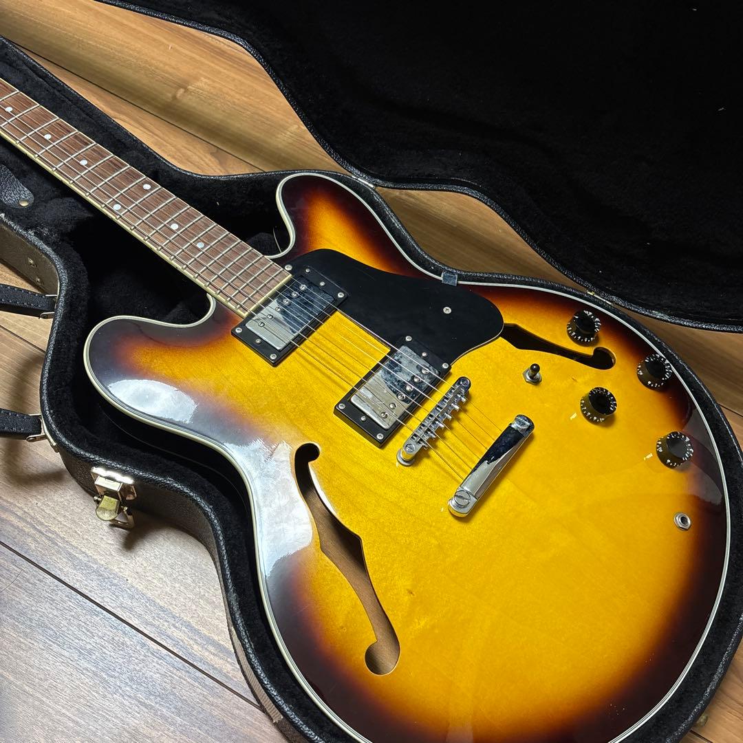 エレキギター サンバースト セミホロウボディ