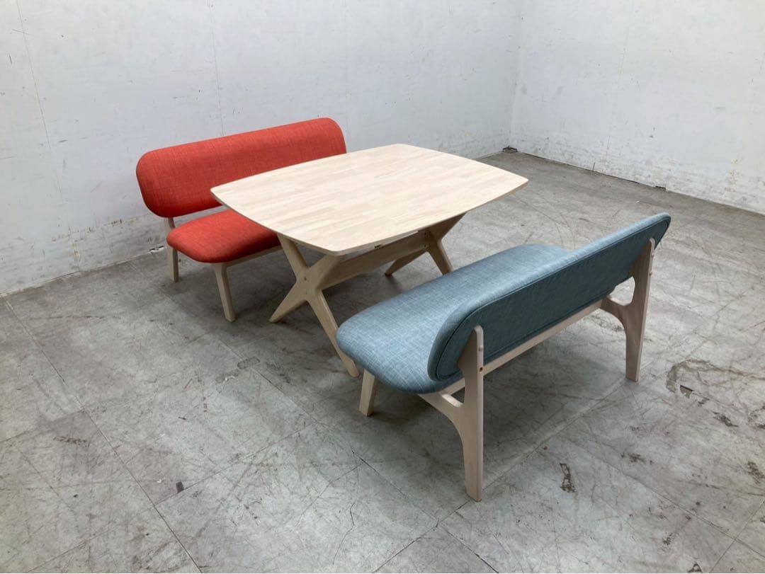 Fニトリ　リラックスワイド　テーブル　ベンチチェア　直接引取り対応