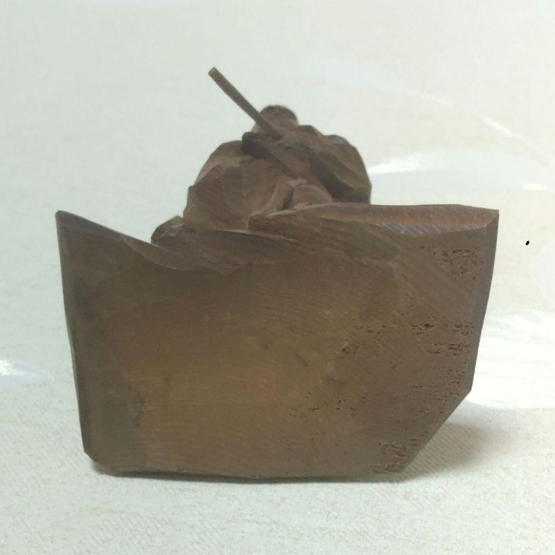 達磨大師　永富一伸　一刀彫　木彫　置物 　ミ10